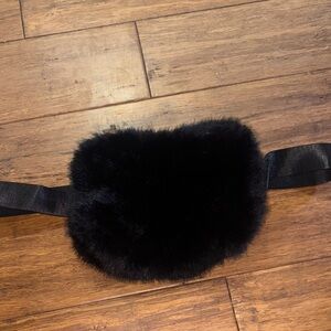 Coco + Carmen Black Faux Fur Bag